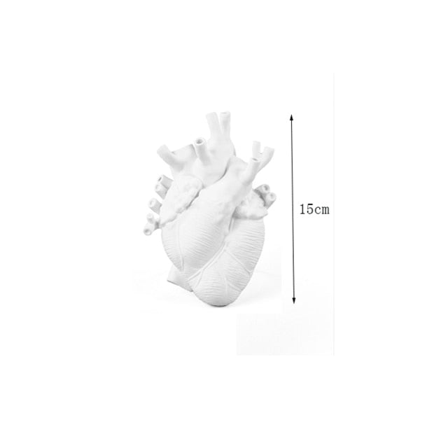 Qfdian New Year's gift Anatomical Heart Shape Flower Vase Nordic Style Flower Pot Dried Vases Sculpture Desktop Plant Pot for Home Decor Ornament Gifts