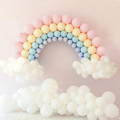 qfdian 1Set Rainbow Balloon Garland Arch Kit Macaron Latex Balloon Anniversary Baby Shower Birthday Party Background Decoration Global