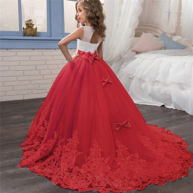 Qfdian Party gifts Elegant Christmas Princess summer Dress 6-14 Years Kids Dresses For Girls New Year Party Costume Communion Children Clothes