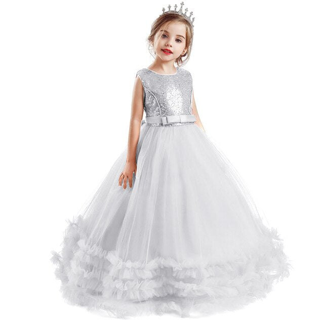 Qfdian Party gifts Elegant Christmas Princess summer Dress 6-14 Years Kids Dresses For Girls New Year Party Costume Communion Children Clothes