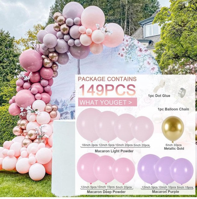 Qfdian Pink Balloon Arch Kit Balloon Garland Bow Balloons Wedding decor Baby Shower Girl Birthday Adult Bachelorette Party Baloon Balon
