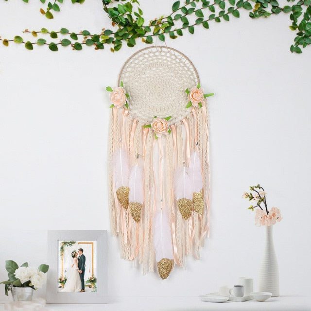 Qfdian  Christmas 5 pack  White Dream Catcher Boho Room Decoration Nursery Decor Wedding Decoration Valentines Day Gift Wall Hanging Decor