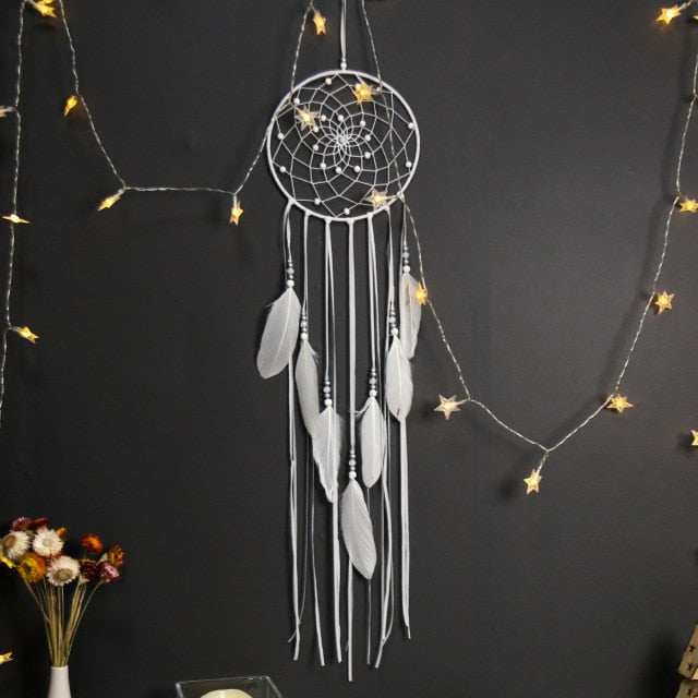 Qfdian  Christmas 5 pack  White Dream Catcher Boho Room Decoration Nursery Decor Wedding Decoration Valentines Day Gift Wall Hanging Decor