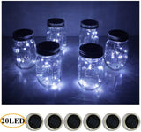 Qfdian Party decoration 20 LEDs Fairy Light Solar For Mason Jar Lid Insert Color Changing Garden Decor Christmas Lights Outdoor Wedding Decor