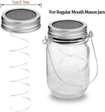 Qfdian Party decoration 20 LEDs Fairy Light Solar For Mason Jar Lid Insert Color Changing Garden Decor Christmas Lights Outdoor Wedding Decor