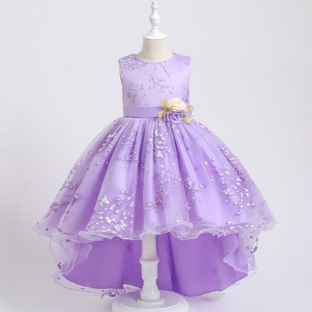 Qfdian Christmas decor ideas New High quality baby lace princess dress for girl elegant birthday party dress girl dress Baby girl's christmas clothes 2-12yrs