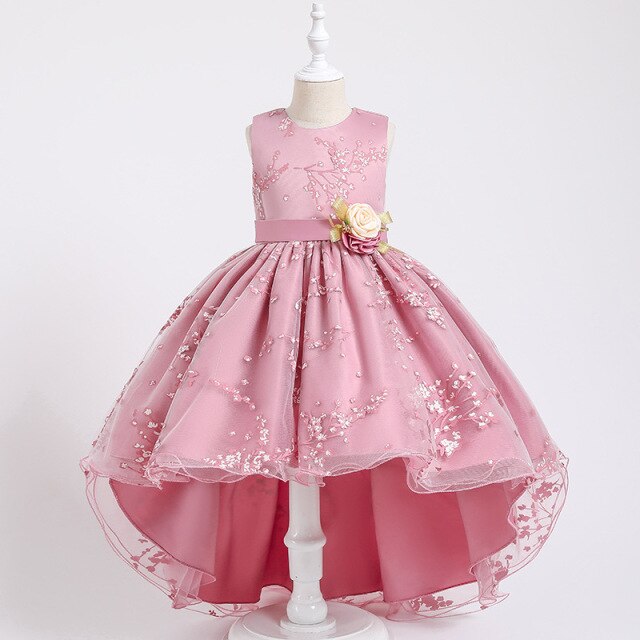 Qfdian Christmas decor ideas New High quality baby lace princess dress for girl elegant birthday party dress girl dress Baby girl's christmas clothes 2-12yrs