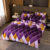 Qfdian Cozy apartment aesthetic Nordic Geometric Plaid Gilt Duvet Cover Set 240x220 King Size Bedding Sets Pillowcase Double Queen Quilt Covers (No Bed Sheet)