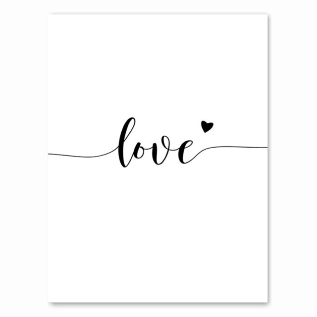 Nordic Black White Shoulder Kiss Hand Wall Art Canvas Poster Minimalist Print Love Quotes Painting Picture for Living Room Decor