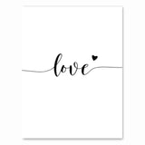 Nordic Black White Shoulder Kiss Hand Wall Art Canvas Poster Minimalist Print Love Quotes Painting Picture for Living Room Decor