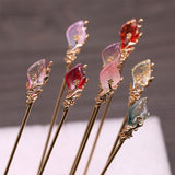 Qfdian Vintage Chinese Style Hanfu Hair Stick Women Metal Glaze Hair Fork Hair Chopsticks Hairpin Woman Jewelry Hair Clip Accessories