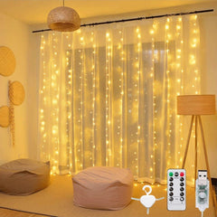 Qfdian  Christmas 3m 100/200/300 LED Curtain String Light Garland Wedding Party Decorations Table Bachelorette Birthday Christmas New Year Festoon