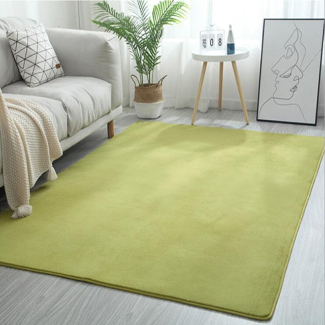 Qfdian Living Room Carpet Coral fleece Sofa Coffee Table Rugs Kid's Bedroom Non-slip Soundproof Home Carpet Gray Balcony Bay Window Mat