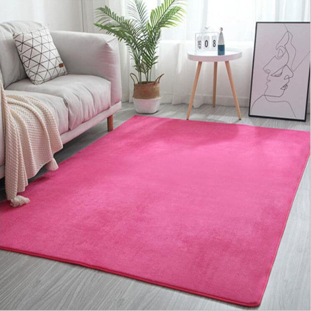 Qfdian Living Room Carpet Coral fleece Sofa Coffee Table Rugs Kid's Bedroom Non-slip Soundproof Home Carpet Gray Balcony Bay Window Mat