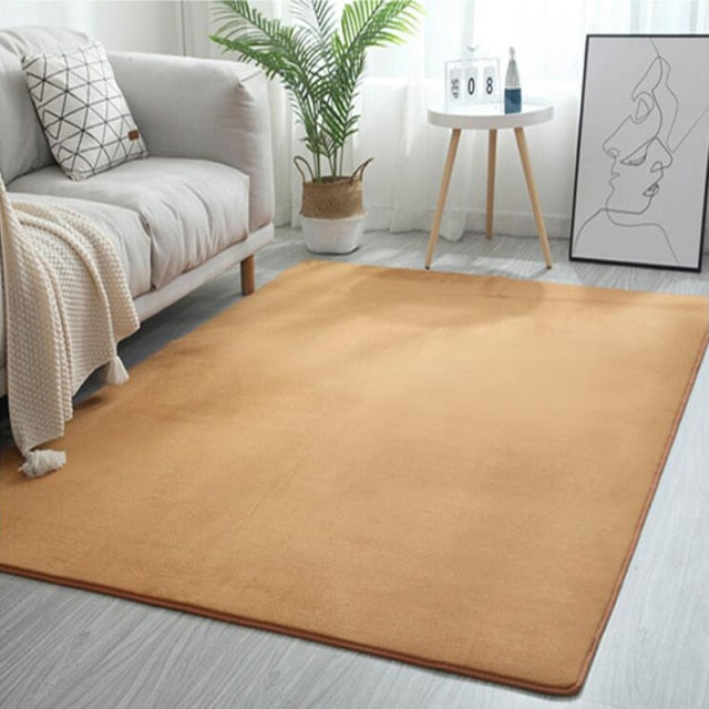 Qfdian Living Room Carpet Coral fleece Sofa Coffee Table Rugs Kid's Bedroom Non-slip Soundproof Home Carpet Gray Balcony Bay Window Mat