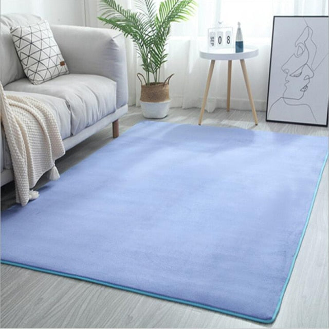 Qfdian Living Room Carpet Coral fleece Sofa Coffee Table Rugs Kid's Bedroom Non-slip Soundproof Home Carpet Gray Balcony Bay Window Mat