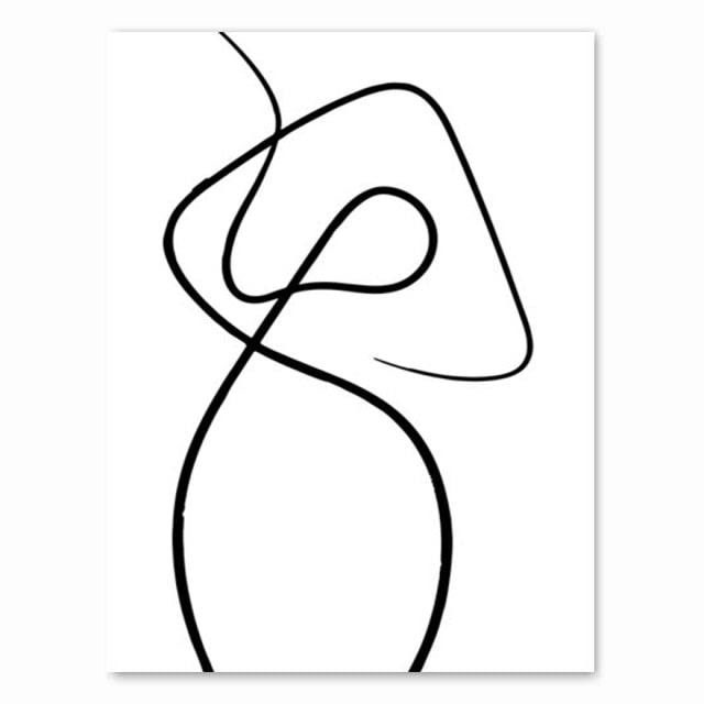 Qfdian Cozy apartment aesthetic valentines day decoration Abstract Line Canvas Black White Wall Art Minimalist Print Painting Nordic Poster Woman Body Picture Modern Living Room Decor