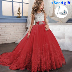 Qfdian Party gifts Elegant Christmas Princess summer Dress 6-14 Years Kids Dresses For Girls New Year Party Costume Communion Children Clothes