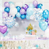 Qfdian valentines day decoration Princess Snowflake Balloon Garland Arch Kit Christmas frozen Birthday Party Ice Ballon Baby Shower Wedding Christmas Decor Globo