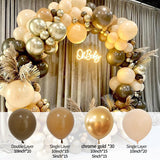 Qfdian 100pcs/lot Double layer Coffee Brown Balloons Arch Kit Skin Color Latex Garland Ballons Wedding Birthday Christmas Party Decor