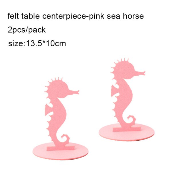 Qfdian Party decoration 2pcs Mermaid Party Decor Little Mermaid Decoration Felt Table Centerpiece Ocean World Baby Girl Shower Birthday Party Supplies