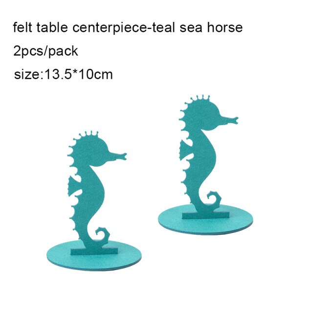 Qfdian Party decoration 2pcs Mermaid Party Decor Little Mermaid Decoration Felt Table Centerpiece Ocean World Baby Girl Shower Birthday Party Supplies