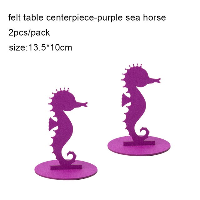 Qfdian Party decoration 2pcs Mermaid Party Decor Little Mermaid Decoration Felt Table Centerpiece Ocean World Baby Girl Shower Birthday Party Supplies