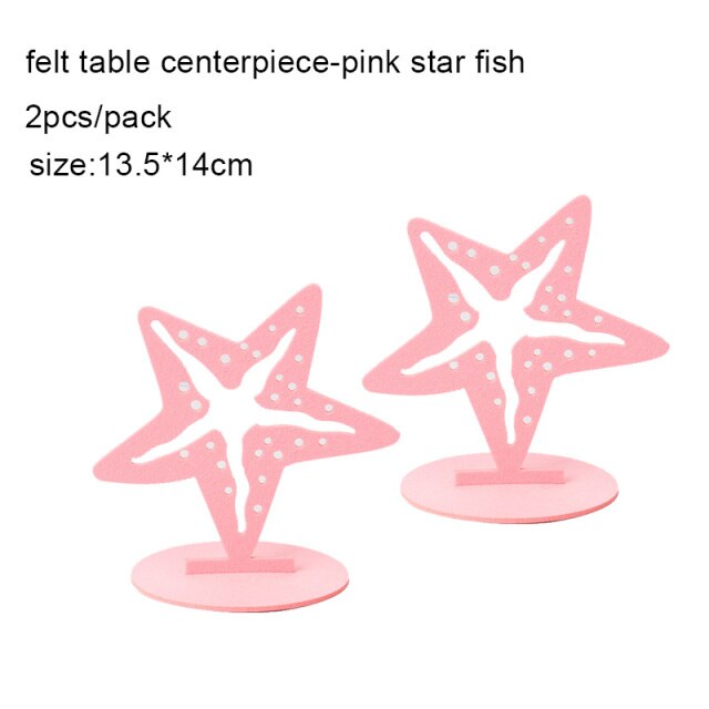 Qfdian Party decoration 2pcs Mermaid Party Decor Little Mermaid Decoration Felt Table Centerpiece Ocean World Baby Girl Shower Birthday Party Supplies