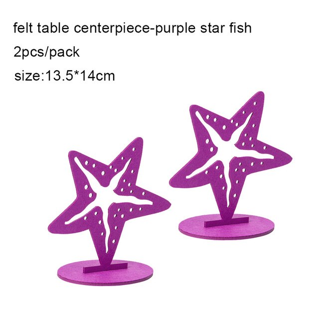 Qfdian Party decoration 2pcs Mermaid Party Decor Little Mermaid Decoration Felt Table Centerpiece Ocean World Baby Girl Shower Birthday Party Supplies