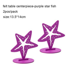 Qfdian Party decoration 2pcs Mermaid Party Decor Little Mermaid Decoration Felt Table Centerpiece Ocean World Baby Girl Shower Birthday Party Supplies