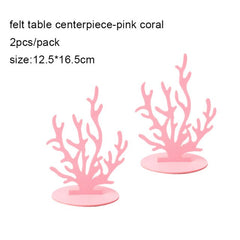 Qfdian Party decoration 2pcs Mermaid Party Decor Little Mermaid Decoration Felt Table Centerpiece Ocean World Baby Girl Shower Birthday Party Supplies