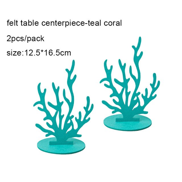 Qfdian Party decoration 2pcs Mermaid Party Decor Little Mermaid Decoration Felt Table Centerpiece Ocean World Baby Girl Shower Birthday Party Supplies