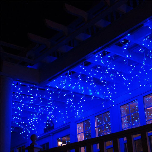 LED Fairy Curtain String Light Waterfall Lights with 8 Modes Controller for Indoor Outdoor Patio Wedding Christmas Party Holiday