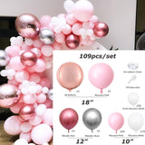 Qfdian Party decoration hot sale new Pink Balloon Garland Kit Wedding Decoration Chrome Rose Gold Balloon Arch Birthday Party Baby Shower Decoration