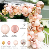 Qfdian Party decoration hot sale new Pink Balloon Garland Kit Wedding Decoration Chrome Rose Gold Balloon Arch Birthday Party Baby Shower Decoration