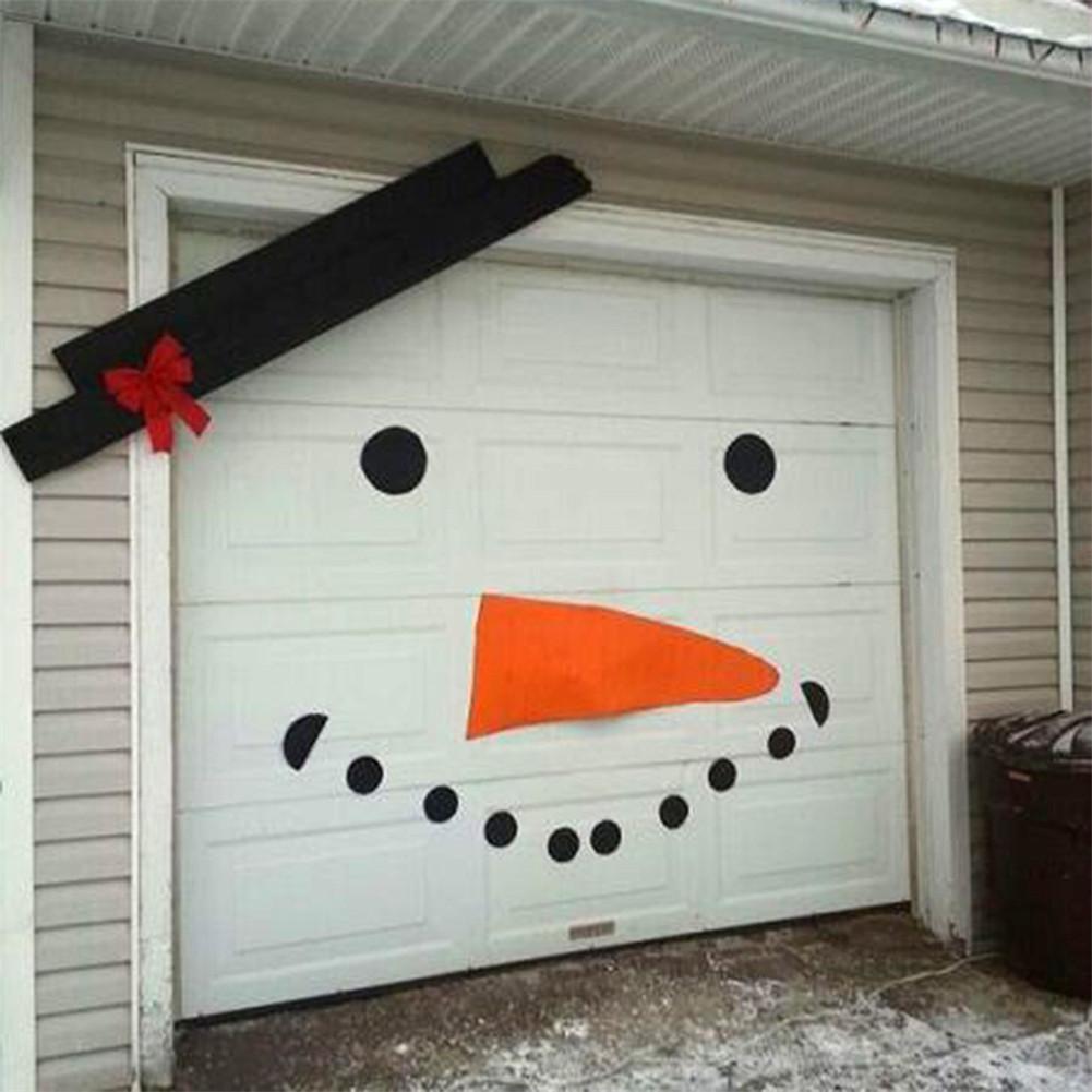 Qfdian Christmas decor ideas 16pc/set DIY Christmas Snowman Decoration Outdoor Garage Door Decorations For Home Christmas Holiday DIY Snowman Christmas Decor