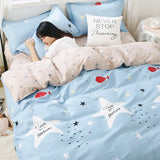 Qfdian Cozy apartment aesthetic Nordic Simple Bedding Set Adult Duvet Cover Sets Bedclothes Bed Linen Sheet Single Double Queen King size Qulit Covers 240/220
