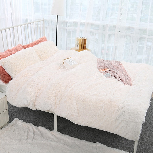 Qfdian Cozy apartment aesthetic Super Soft Fuzzy Fur Faux Elegant Cozy With Fluffy Throw Blanket Bed Sofa Bedspread Long Shaggy Soft Warm Bedding Sheet Large