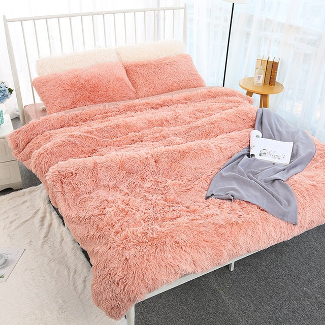 Qfdian Cozy apartment aesthetic Super Soft Fuzzy Fur Faux Elegant Cozy With Fluffy Throw Blanket Bed Sofa Bedspread Long Shaggy Soft Warm Bedding Sheet Large