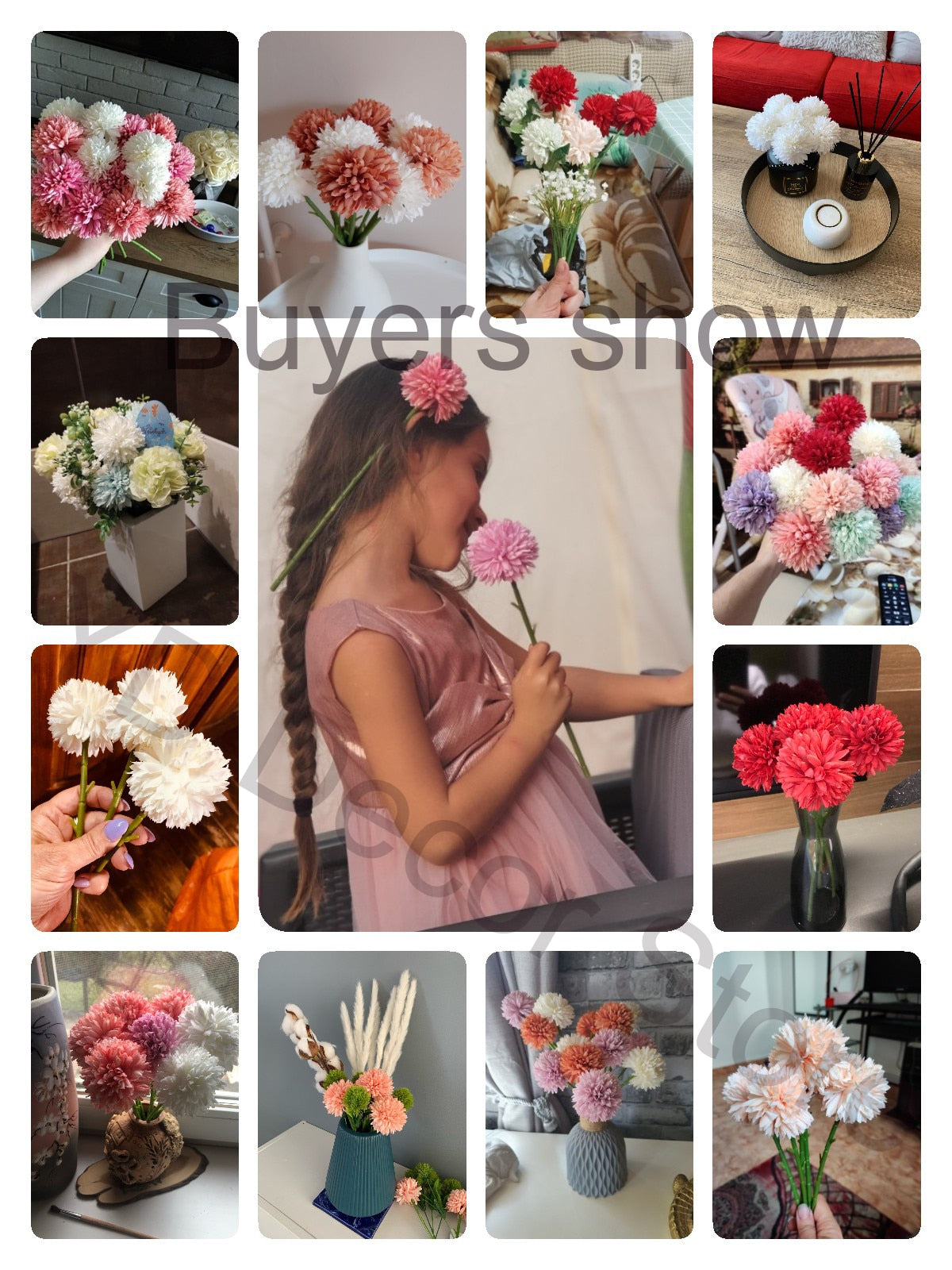 Qfdian valentines day gifts 1/3/5PcsBunch Artificial Flower Bouquet Silk Dandelion Flower Ball Fake Flowers DIY Home Widding Decoration Valentines Day Gifts