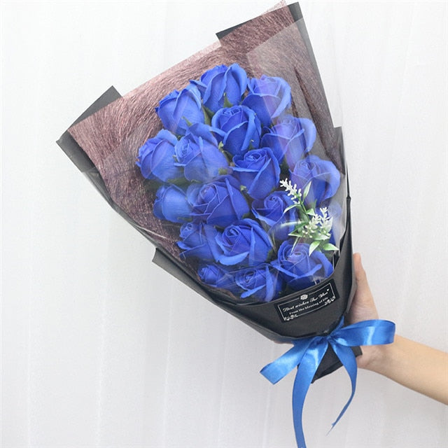 Qfdian Party gifts Party decoration hot sale new  Soap Roses Bouquet Artificial Flower Flores Plant Marriage Birthday Christmas Wedding Valentines Day Gift Home Decor