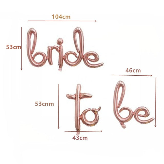 Qfdian wedding decorations hot sale new Wedding Decorations Rose Gold Bride To Be Letter Foil Ballon Bride Veil Sash Headband Bridal Shower Bachelorette Party Supplies