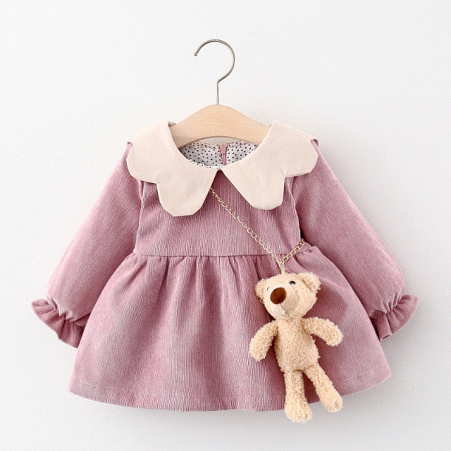 Qfdian Christmas decor ideas Baby Girl Dress Long Sleeve Spring Winter Dress 1 Year Birthday Princess Dresses Toddler Girls Christmas Clothes Vestido