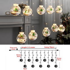 Qfdian New LED Curtain String Light Ball Santa Claus Christmas New Year Christmas Decortions for Home Xmas Navidad Tree Decoration