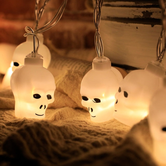 Qfdian halloween decorations halloween costumes halloween gift New LED String Halloween Light Pumpkin Skull Bat DIY Hanging Lamps Halloween Decoration For Home Outdoor Holiday Party