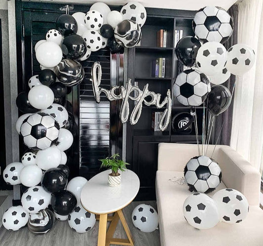 Qfdian 78pcs/Set Helium Foil Latex Globos Kids Boy Football Balloons Garland Arch Kit Birthday Party Decorations Soccer Party Supplies