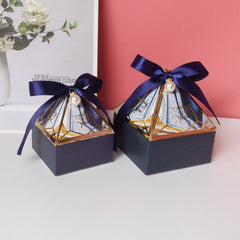 Qfdian New Gem Tower Bronzing Candy Box Small Cardboard Box Wedding Card Box DecorationPaper Gift Box Packaging Event & Party Supplies