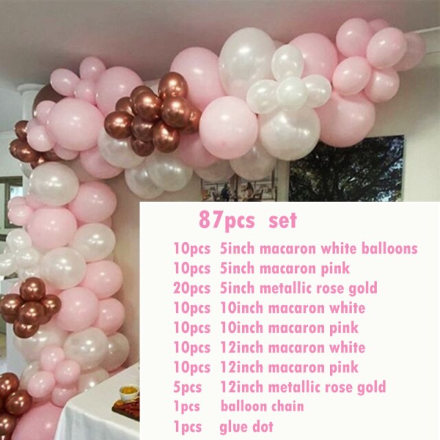 Qfdian Party decoration hot sale new Pink Balloon Garland Kit Wedding Decoration Chrome Rose Gold Balloon Arch Birthday Party Baby Shower Decoration
