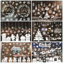 Qfdian Christmas Window Stickers Santa Claus Snowman Elk Stickers Mreey  Christmas Decoration For Home Xmas Wall Stickers Noel New