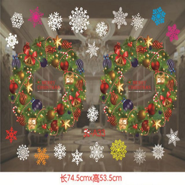 Qfdian Christmas Window Stickers Santa Claus Snowman Elk Stickers Mreey  Christmas Decoration For Home Xmas Wall Stickers Noel New